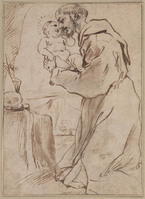 D 037
<br/>
Franciscus van Assisi met het Kind in zijn handen
<br/>
<em>Bernini, Giovanni Lorenzo (1598-1680) - omgeving van</em>